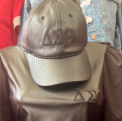 Faux leather DST baseball cap