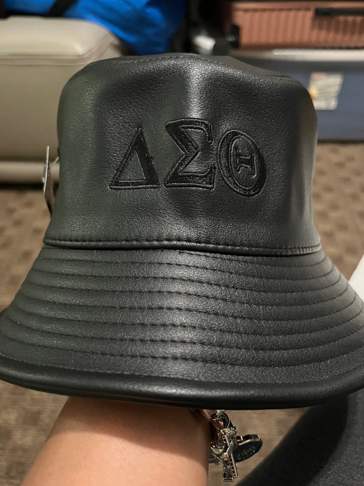 Vegan leather Delta bucket hat