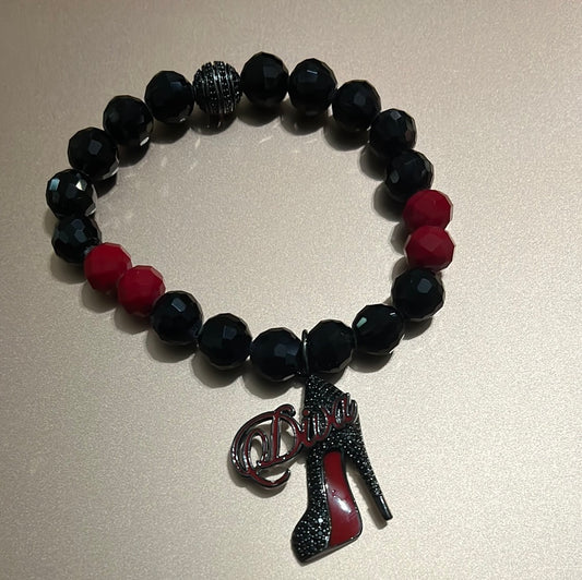 Black and red Diva bracelets