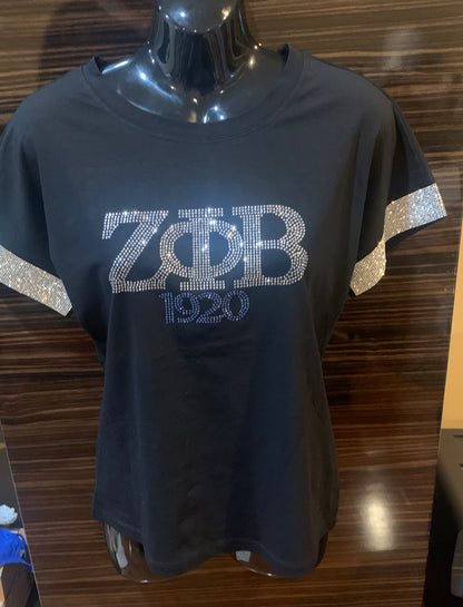 Black and Blingy Zeta T-Shirt