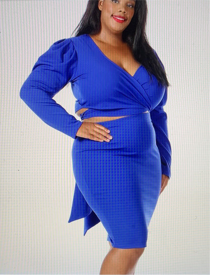 Plus 2 piece royal blue set